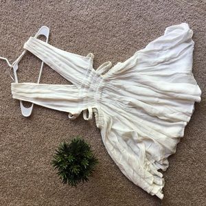 White Open Cut Dress